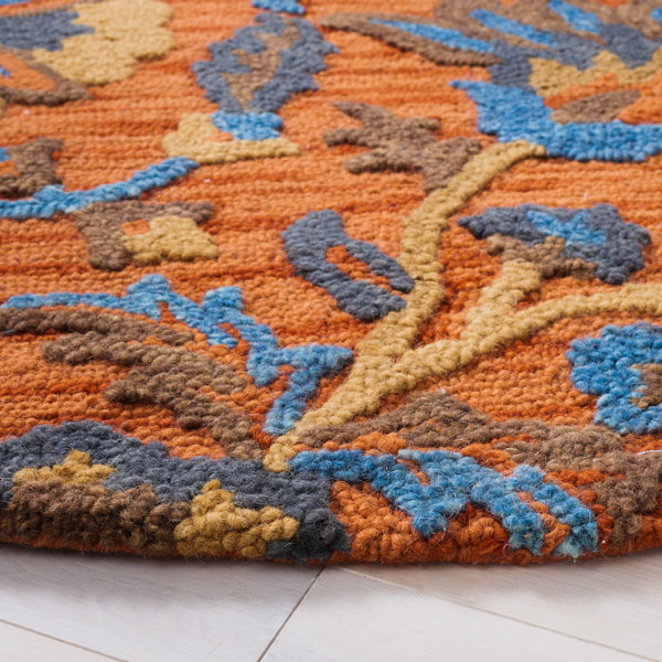 Langley Street Gagner Handmade Orange/Blue/Brown/Yellow Rug & Reviews